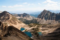 Looking down into the 4 Lakes basin, from the top of Patterson, Idaho