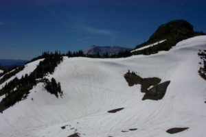 Snowfield to cross on Boundary Trail