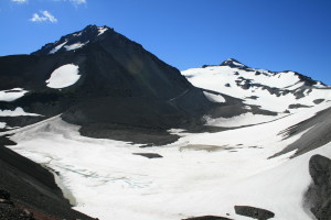View from Collier Cone, looking at the Middle and South Sister.