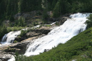 Trail Falls, pouring out of Hart Lake, forming Railroad Creek.