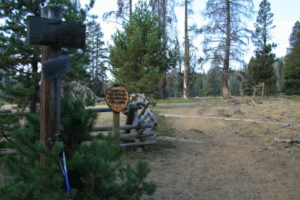 Trail signs, at the beginning of the Conrad Meadows