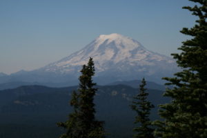 Clear views of Mt. Rainier from the top