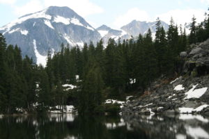Another view of La Bohn Peak and Jade Lake