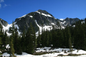 La Bohn Peak, with the gap that we would climb up on the left