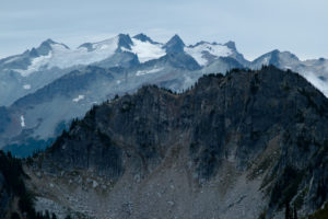 A close up view of Mt. Daniel and Lynch Glacier